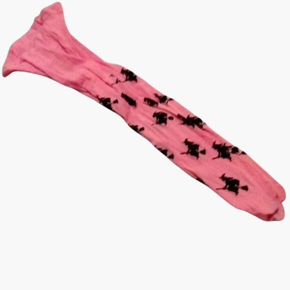 Childs Pink Witch Print Tights Toddler 4T Halloween - Picture 1 of 5